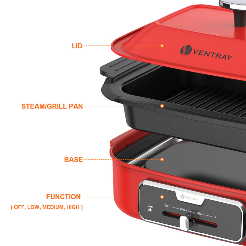 VENTRAY ELGRILL Electric Grill Red Wayfair
